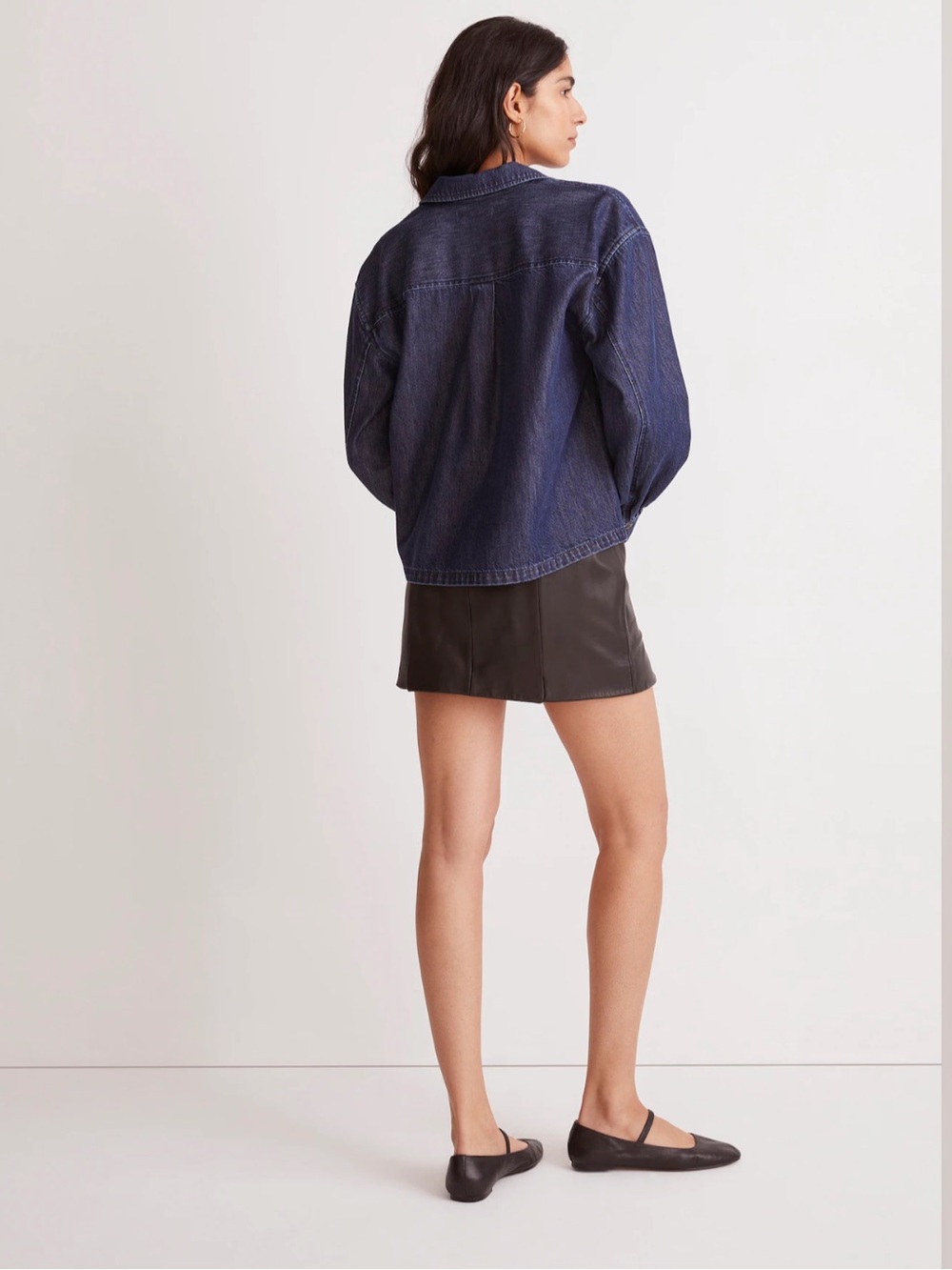 Madewell Denim Puff-Sleeve Button-Up Shirt - Picture 2 of 7